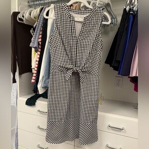 Vineyard Vines Black and White Checkered Midi Dress